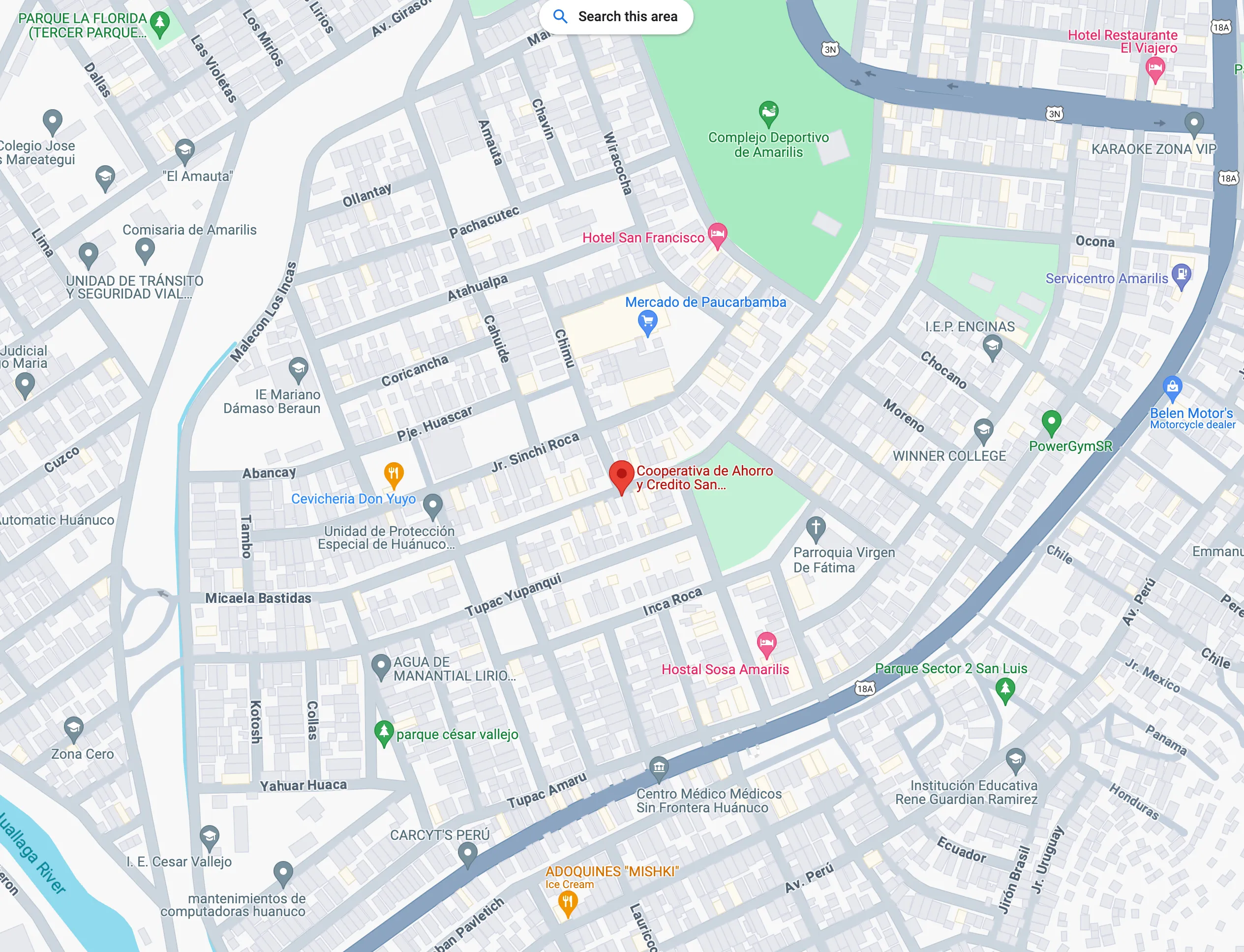 Mapa de referencia de Oficina Especial Permanente Amarilis