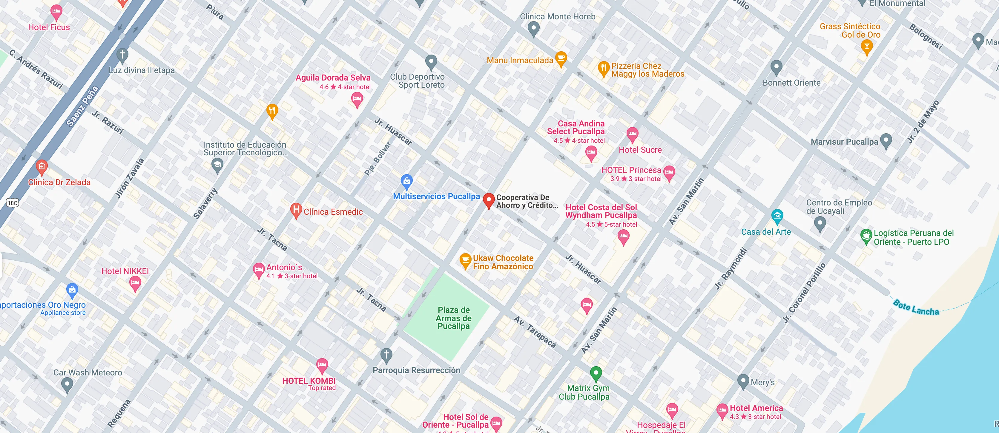 Mapa de referencia de Agencia Pucallpa